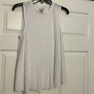 White tank with pleated detail